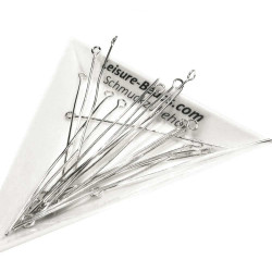 20 hellsilber Kettelstifte 50mm platinfarbener Schmuckdraht mit Öse - Schmuckzubehör