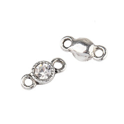 Leisure-Beads - 10x silberfarben Schmuckverbinder 10x5mm kristall Kettenverbinder - Schmuckzubehör