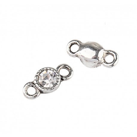 Leisure-Beads - 10x silberfarben Schmuckverbinder 10x5mm kristall Kettenverbinder - Schmuckzubehör