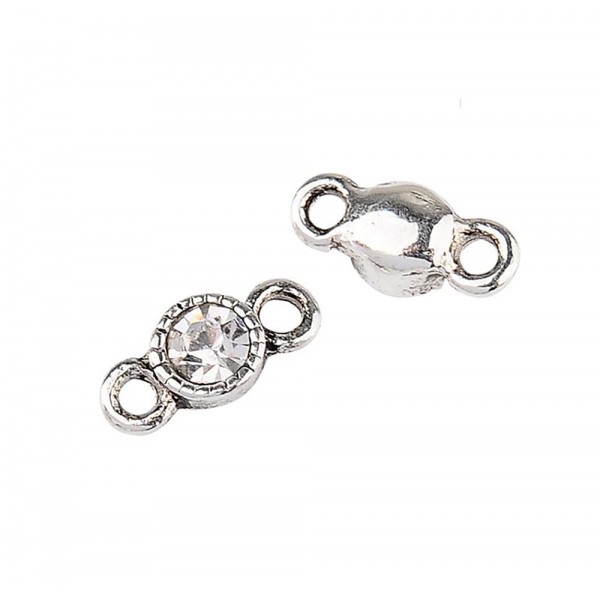 10x silberfarben Schmuckverbinder 10x5mm kristall Kettenverbinder - Schmuckzubehör - Leisure-Beads DIY
