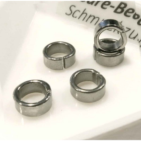 3x Edelstahl Biegering 7mm Breite 3mm Schiebeperle Bindering - Schmuckzubehör Biegering - Leisure-Beads DIY