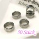 50x Edelstahl Biegering 7mm Breite 3mm Schiebeperle Bindering - Schmuckzubehör Biegering