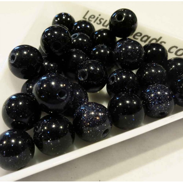 5x Schwarzfluss Perle 8mm Kunststeinperlen - Schmuckzubehör - Leisure-Beads DIY