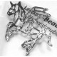 1 silber Pegasus Anhänger 36x31mm silber Schmuckanhänger - Schmuckzubehör
