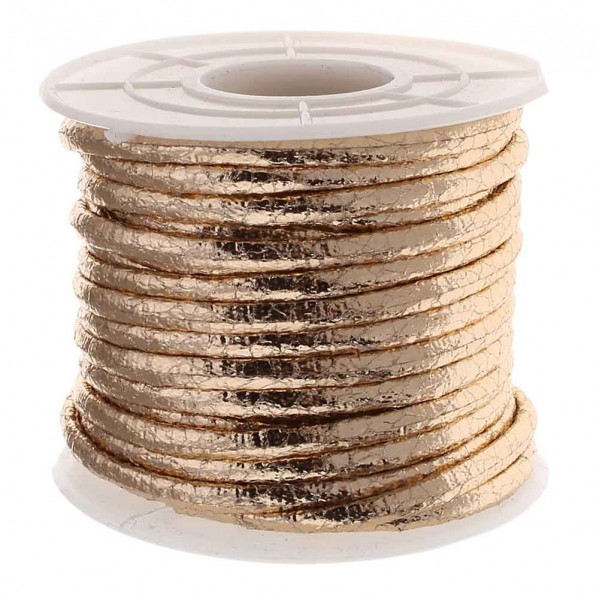 1m rosegoldfarben PU Lederband 3x2mm Kunstleder - Schmuckzubehör - Leisure-Beads DIY