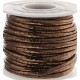 1m braun metallic PU Lederband 3x2mm Kunstleder - Schmuckzubehör