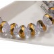 1 Strang transparent goldfarben Glasperlen 8x6mm - Schmuckzubehör