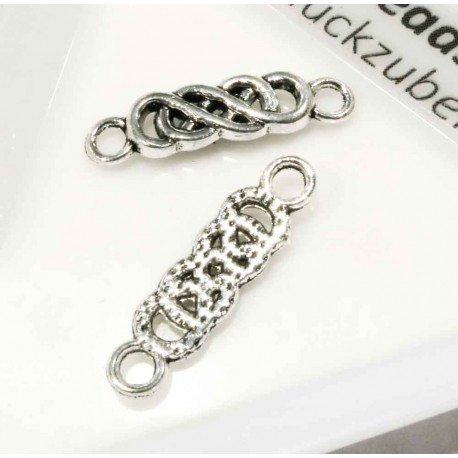 Leisure-Beads - 2x silberfarbener Kettenverbinder 22x6mm Zwischenstück - Schmuckzubehör