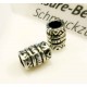 2x silber Metallperlen 7x5mm Tube Großlochperlen Spacer - Schmuckzubehör Metallperle