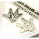2x silber Vogel Anhänger 22x17mm Origami Schmuckanhänger - Schmuckzubehör