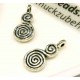 2x silber Spirale 17x8mm Schmuckanhänger - Schmuckzubehör