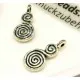 2x silber Spirale 17x8mm Schmuckanhänger - Schmuckzubehör - Leisure-Beads DIY