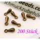 200x kupfer Anhänger 7x3mm für Verlängerungskettchen - kupfer Schmuckzubehör