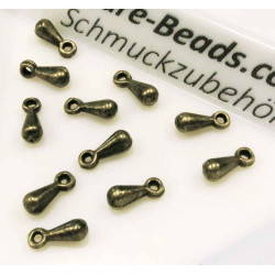 Leisure-Beads - 10x bronzefarben Anhänger 7x3mm für Verlängerungskettchen - Schmuckzubehör