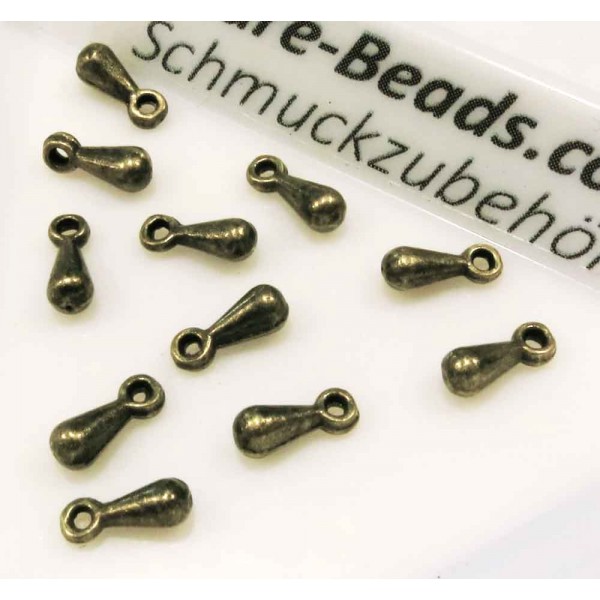 10x bronzefarben Anhänger 7x3mm für Verlängerungskettchen - Schmuckzubehör - Leisure-Beads DIY