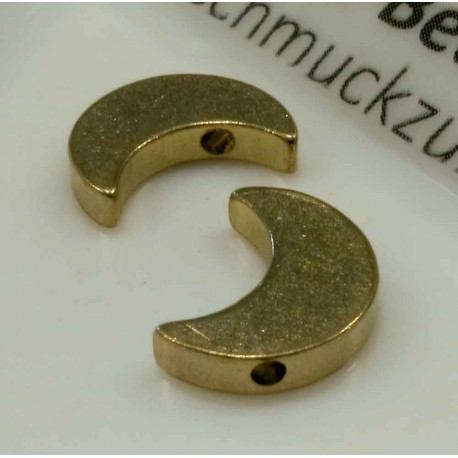 Leisure-Beads - 2x antikgoldfarben Mond 12x9mm Metallperlen Mondform - Schmuckzubehör Metallperle