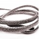 1m gunmetal metallic PU Lederband 5,5x2,5mm mit Glitzer - Schmuckzubehör