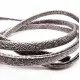 1m gunmetal metallic PU Lederband 5,5x2,5mm mit Glitzer - Schmuckzubehör - Leisure-Beads DIY