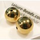 1x goldfarben Metallperlen 14mm glatte Metall Spacer - Schmuckzubehör Metallperlen