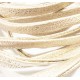 1m creme perlglanz PU Lederband 5,5x2,5mm mit Glitzer - Schmuckzubehör