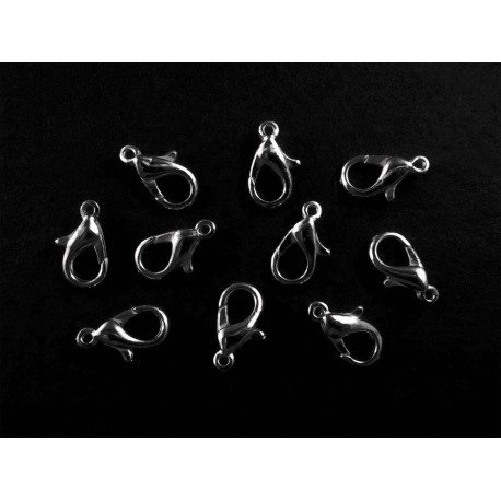 Leisure-Beads - 10x gunmetal Karabinerhaken 12mm schwarz metallfarben Schmuck Verschluss - gunmetal Schmuckzubehör