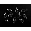 10x gunmetal Karabinerhaken 12mm schwarz metallfarben Schmuck Verschluss - gunmetal Schmuckzubehör