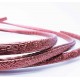 1m erdbeerotes perlglanz PU Lederband 5,5x2,5mm mit Glitzer - Schmuckzubehör