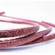 1m erdbeerotes perlglanz PU Lederband 5,5x2,5mm mit Glitzer - Schmuckzubehör - Leisure-Beads DIY