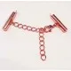 1x rosegoldfarben 20mm Perlenband Verbinder Set mit Karabiner und Kettchen - rosegoldfarben Schmuckzubehör - Leisure-Beads DIY