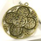 1x filigraner bronze Anhänger 42x38mm Ornament - bronze Schmuckanhänger