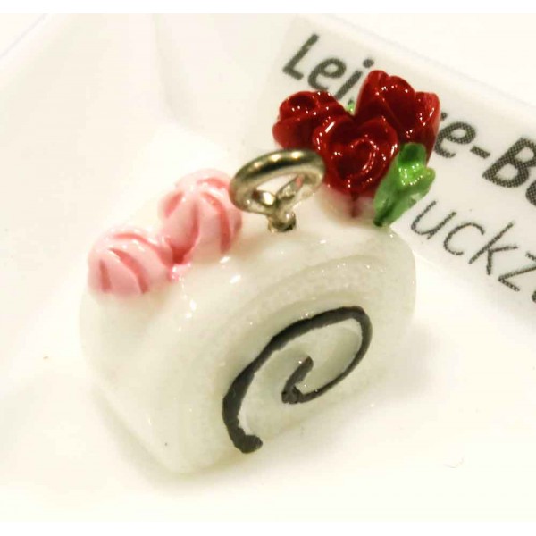 1x verzierte Sahneschnitte 17x16mm Resin Kuchen Schmuckanhänger - Schmuckzubehör - Leisure-Beads DIY