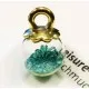 1x Glas Dome Anhänger 23x16mm mit türkis Glaskristallen Schmuckanhänger - goldfarben Schmuckzubehör - Leisure-Beads DIY