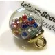 1x Glas Dome Anhänger mit bunten Glaskristallen Schmuckanhänger 21x16mm - goldfarben Schmuckzubehör - Leisure-Beads DIY