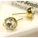 1 Paar Strass goldfarben Ohrstecker mit Öse 18x11x8mm - Schmuckzubehör Ohrringe basteln - Leisure-Beads DIY