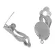 2 Stück / 1 Paar Ohrclips zum Bekleben mit Öse ca. 10x18mm silberfarbene Ohr Clips - Schmuckzubehör zum Ohrclips selbermachen - Leisure-Beads DIY