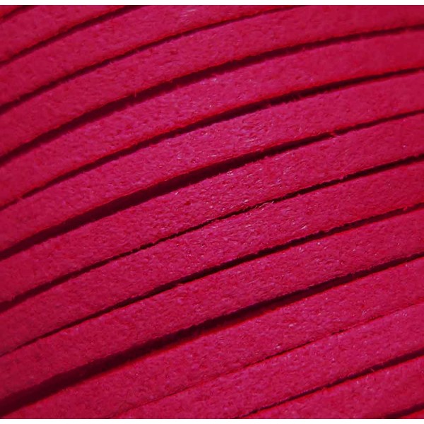1m fuchsia Kunstlederband 3mm x 1,5mm Wildlederoptik - Schmuckzubehör Schmuckband