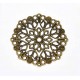 1x filigranes bronze Ornament 35mm Anhänger / Aufnäher Streudeko - bronze Bastelbedarf