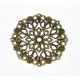 1x filigranes bronze Ornament 35mm Anhänger / Aufnäher Streudeko - bronze Bastelbedarf - Leisure-Beads DIY