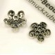 2x silber Perlenkappen 12x3mm silberfarbene filigrane Perlen Kappen - Schmuckzubehör Perlenkappe