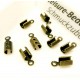 10x bronzefarben Endkappe Innen 3mm 8x3,5mm Quetschröhrchen - Schmuckzubehör