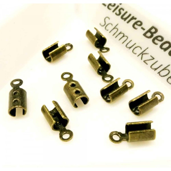 10x bronzefarben Endkappe Innen 3mm 8x3,5mm Quetschröhrchen - Schmuckzubehör - Leisure-Beads DIY