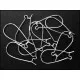 10 Stück / 5 Paar Brisuren Ohrhaken Ohrfedern ca. 16x40mm silberfarben - Schmuckzubehör zum Ohrringe selbermachen - Leisure-Beads DIY