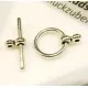 1x silber Knebelverschluss Ringteil 17x12mm Toggle - Schmuckzubehör Schmuckverschluss - Leisure-Beads DIY