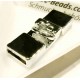 1x hellsilber Hakenverschluss 35x13mm Acryl Schmuckverschluss - Schmuckubehör