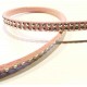 1m rosa Kunstlederband 5mm mit Nieten Schmuckband in Wildlederoptik für Armbänder - Schmuckzubehör Lederband