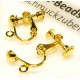 2 Stück goldfarben Ohrclips 21x14mm zum Clippen und Drehen goldfarben - Schmuckzubehör zum Ohrclips selbermachen