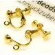 2 Stück goldfarben Ohrclips 21x14mm zum Clippen und Drehen goldfarben - Schmuckzubehör zum Ohrclips selbermachen - Leisure-Beads DIY