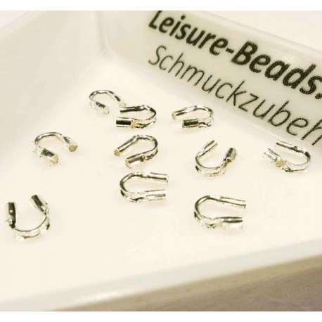 Leisure-Beads - 10 hellsilberfarben Drahtwächter 5x4mm für Schmuckdraht - Schmuckzubehör Schmuckdraht