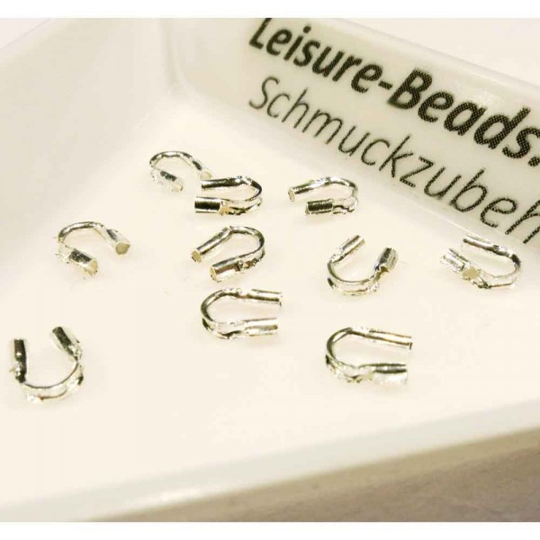10 hellsilberfarben Drahtwächter 5x4mm für Schmuckdraht - Schmuckzubehör Schmuckdraht - Leisure-Beads DIY