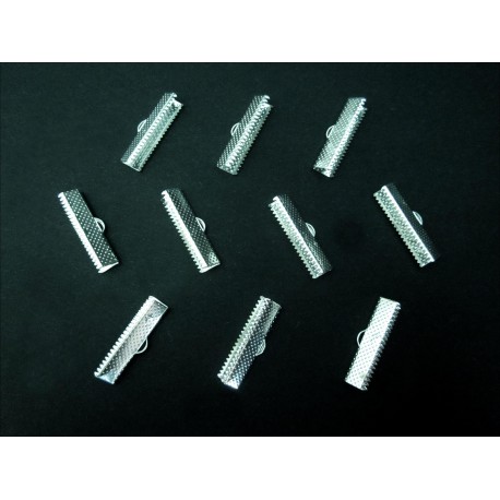 Leisure-Beads - 10x Bandklemme 25mm II WAHL hellsilberfarben - Schmuckzubehör